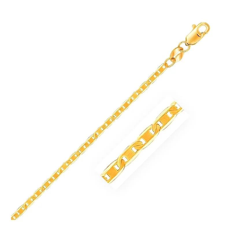 Wavy band bracelet-10k Yellow Gold Mariner Link Bracelet 1.7mm