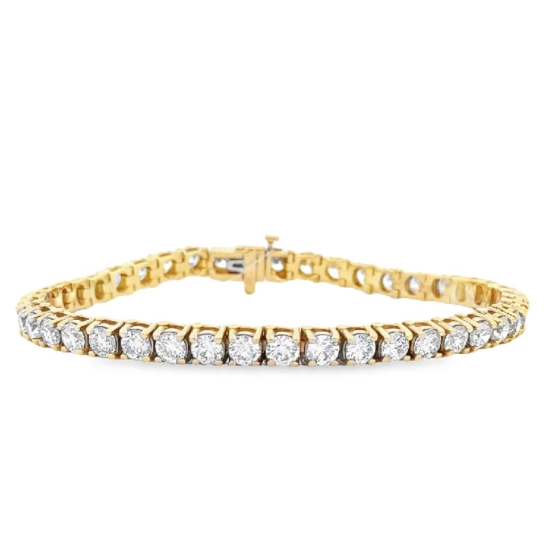 Jute cord bracelet-13.20 CTW Diamond Tennis Bracelet in Yellow Gold