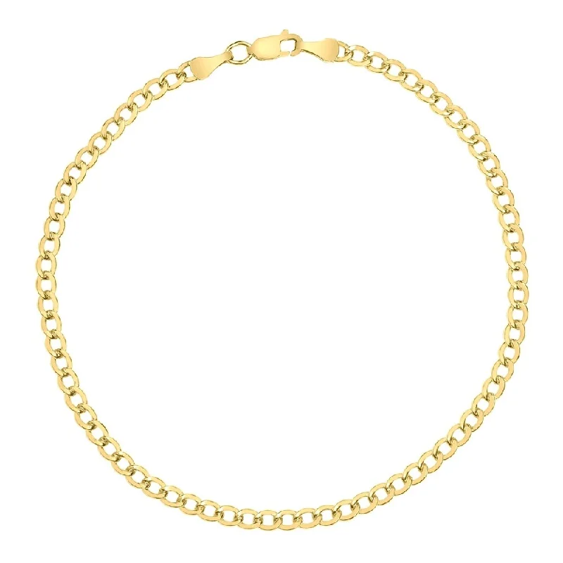 Locked band bracelet-14K Yellow Gold Filled 3.3MM Curb Link Bracelet with Lobster Clasp