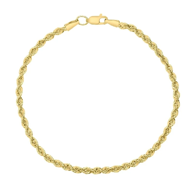 Pointed rim bracelet-14K Yellow Gold Filled 3.3MM Rope Chain Bracelet with Lobster Clasp