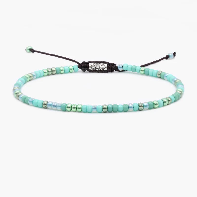 Streaked stone bracelet-2mm Glass Beads Adjustable Bracelet (Multicolors)