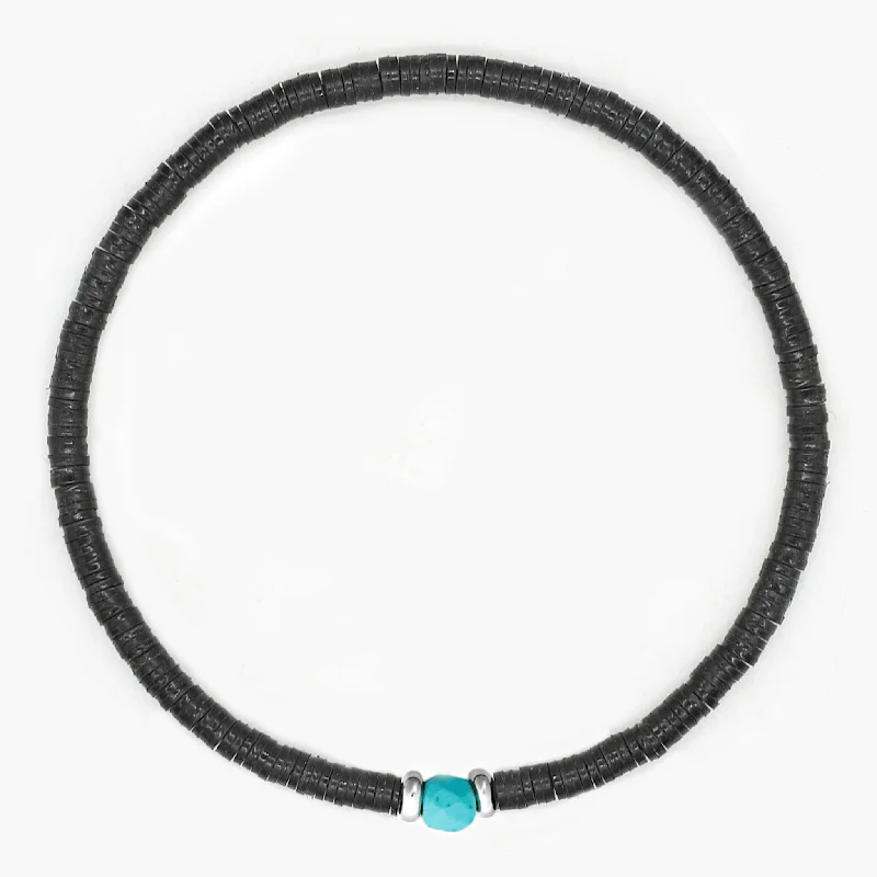 Stacked gemstone bracelet-3mm Vinyl Beads Bracelet (Black)