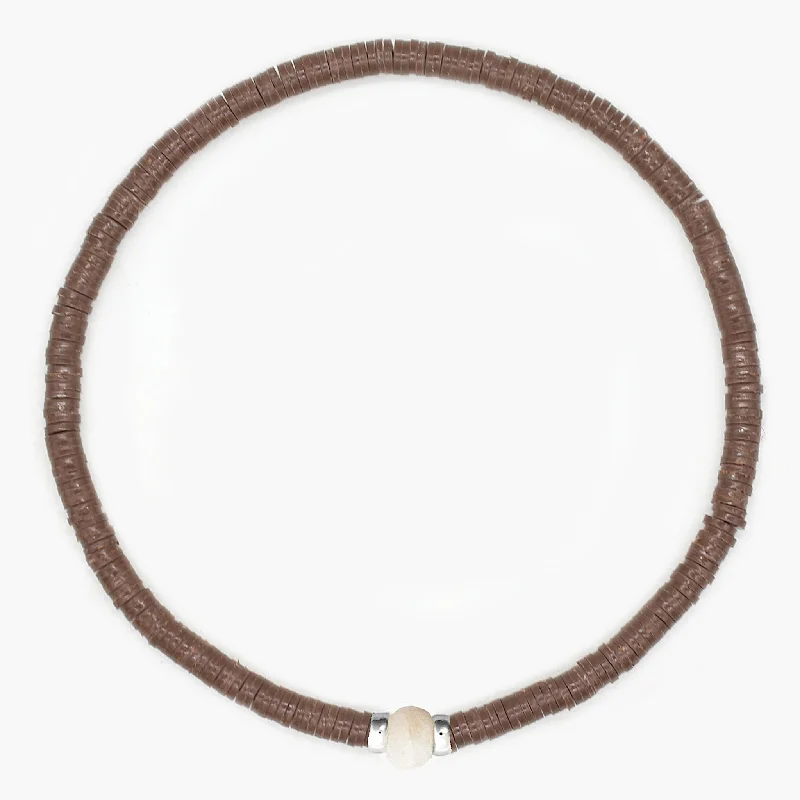 Willow bead bracelet-3mm Vinyl Beads Bracelet (Brown)