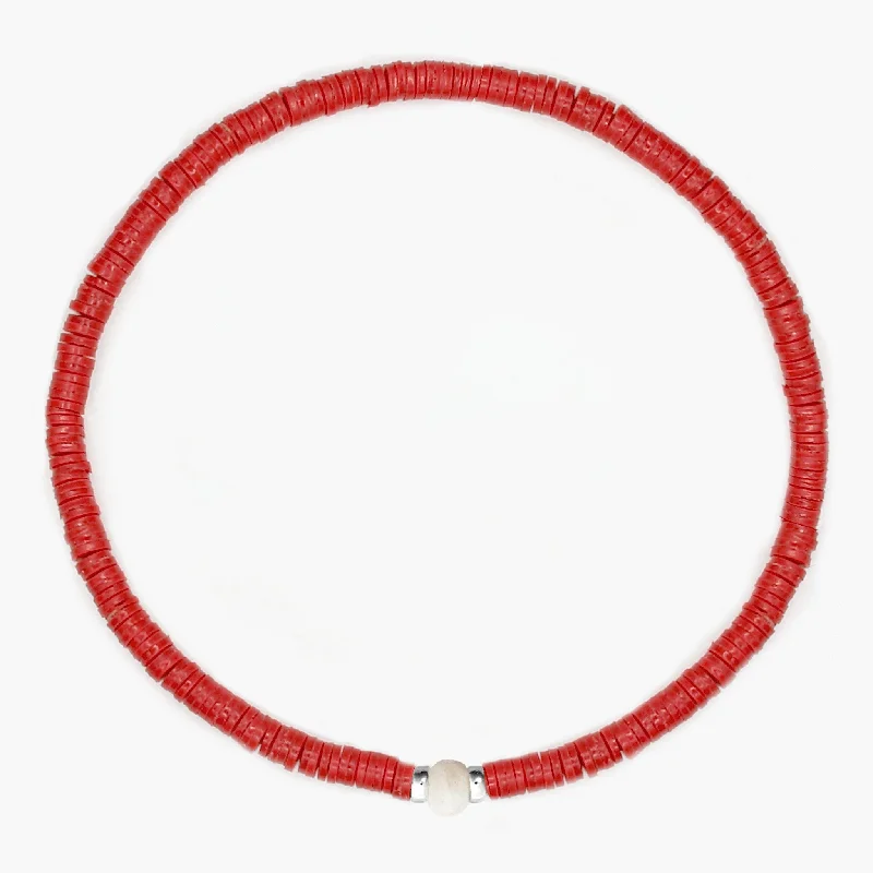 Paired gemstone bracelet-3mm Vinyl Beads Bracelet (Red)