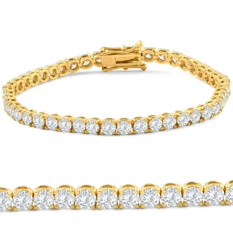 Linked stone bracelet-8.00Ct Diamond Tennis Bracelet Gold Lab Grown 7"