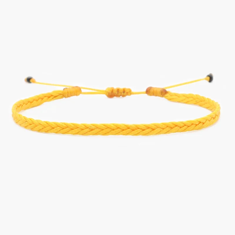 Brass cast bracelet-Adjustable Mini Braided Bracelet (Orange)