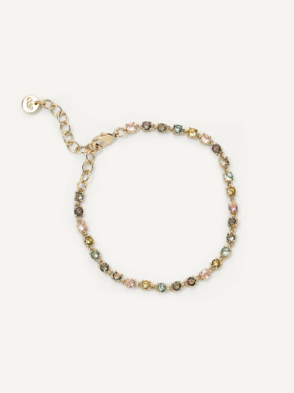 Edge gem bracelet-Aura Tennis Bracelet