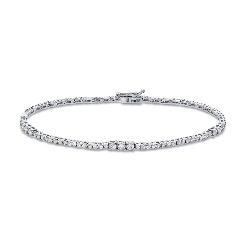 Split husk bracelet-Auriya 14k White Gold 2ct TDW Round Diamond Tennis Bracelet