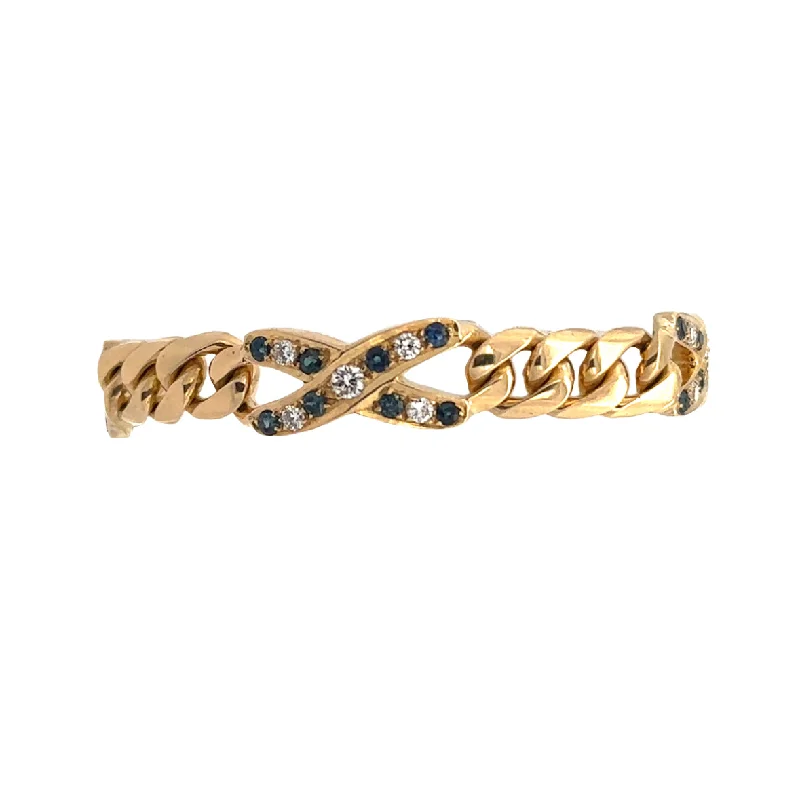 Nebula shine bracelet-Cuban Link Sapphire and Diamond Bracelet