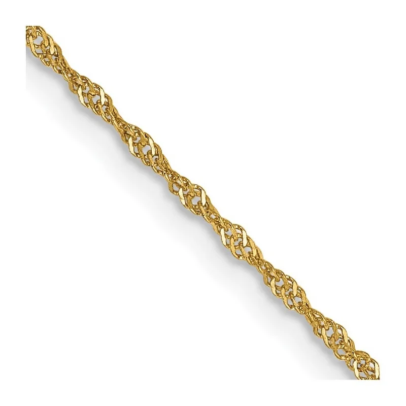 Pear-shaped zircon bracelet-Curata 14k Yellow Gold Solid Sparkle-Cut 1.10mm Singapore Chain Bracelet - 7 Inch - Spring Ring