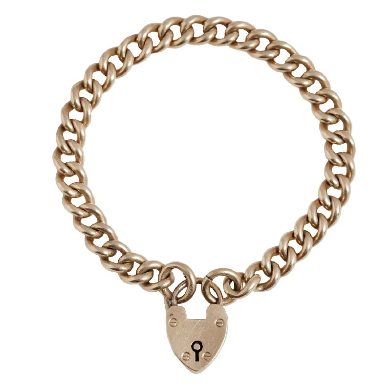 Recycled relic bracelet-Curb Link Heart Bracelet