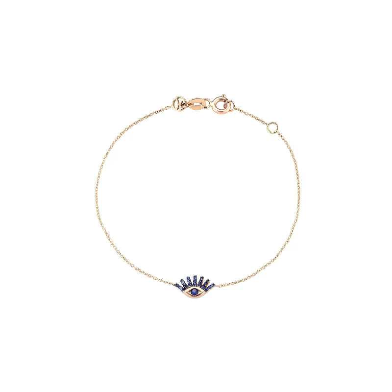 Tulip cluster bracelet-Pave Evil Eye Slim Chain Bracelet