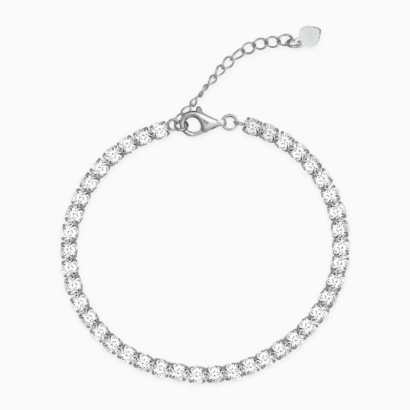 Pointed rim bracelet-Silver Solitaire GIVA Signature Bracelet