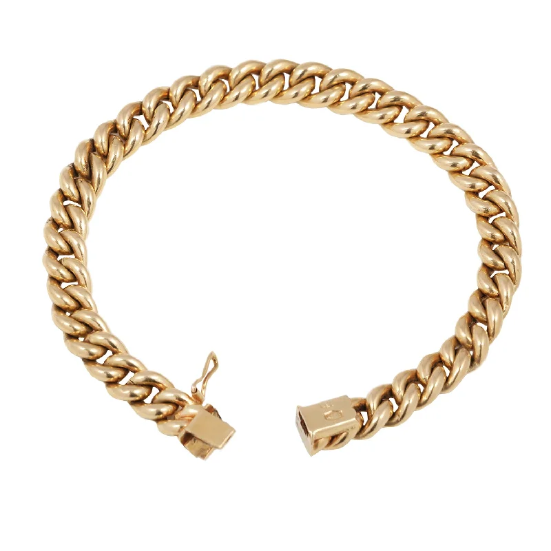 Multi-metal bracelet-Gold Silk Curb Bracelet