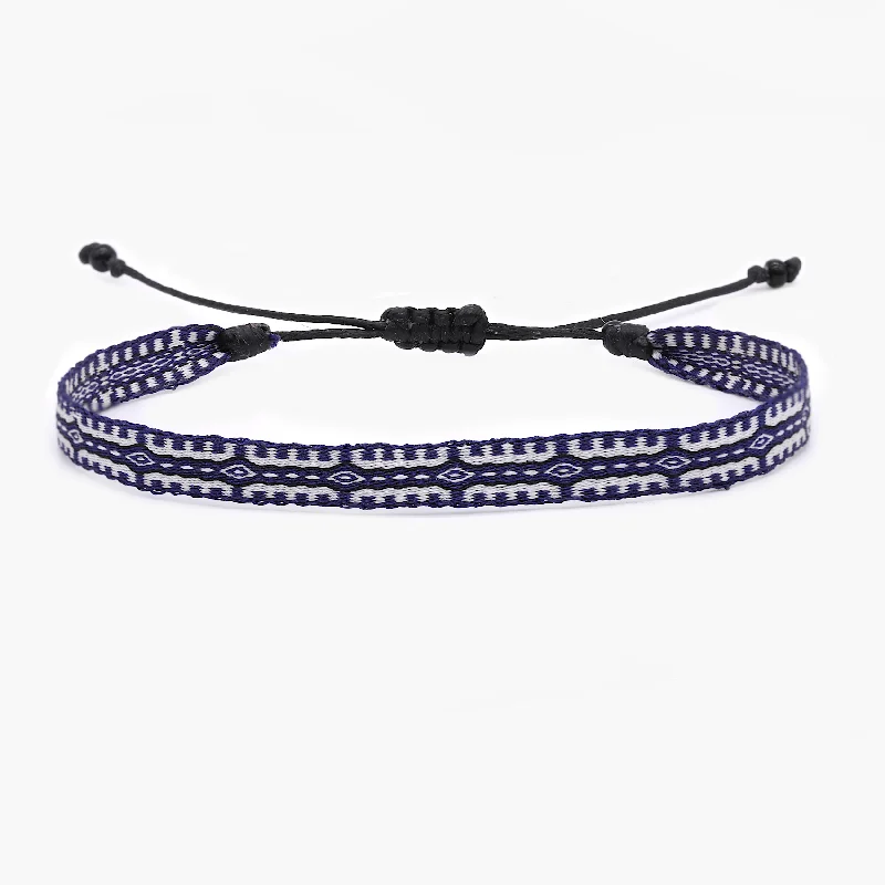 Sheen gem bracelet-Handmade Purnama Bracelet 84 (Navy Blue/White)