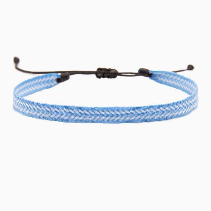 Wave ridge bracelet-Handmade Purnama Bracelet (White/Light Blue)