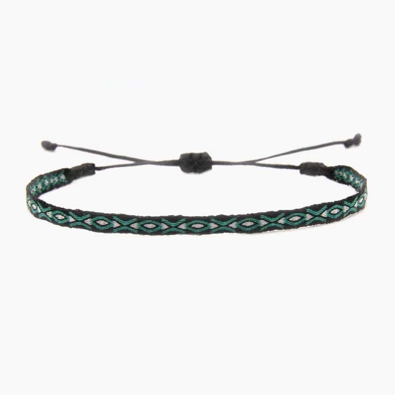 Old stone bracelet-Handmade Purnama Bracelet (Black/Turquoise)