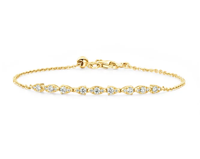 Wave ridge bracelet-Hearts On Fire Aerial Dewdrop Diamond Bracelet