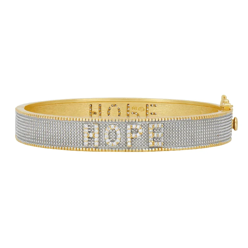 Textured cuff bracelet-HOPE Bracelet