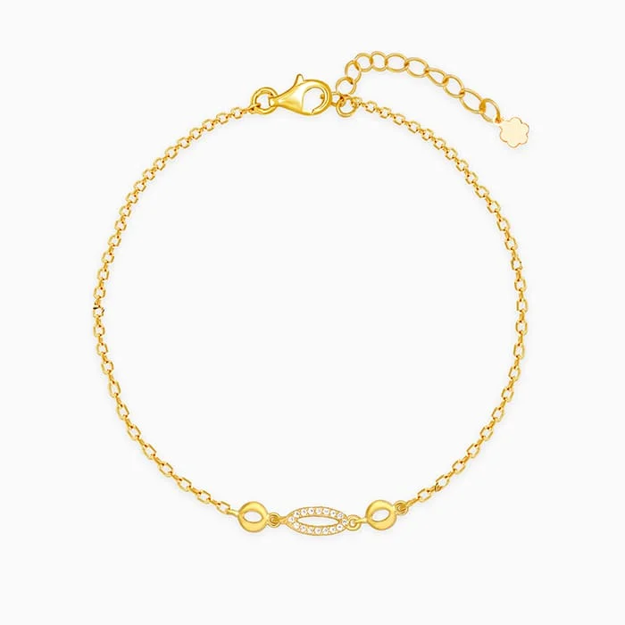 Peak gem bracelet-Golden Oval Delight Bracelet