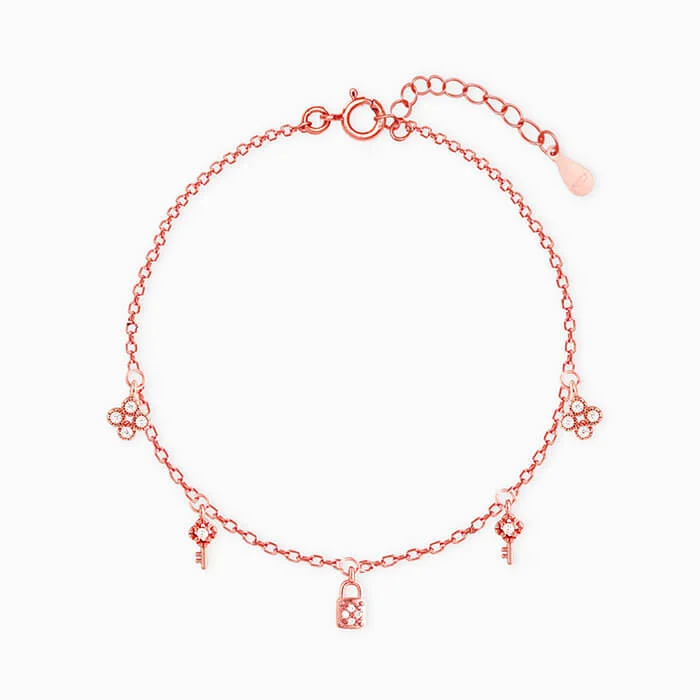 Baroque bend bracelet-Rose Gold Secure Love Bracelet