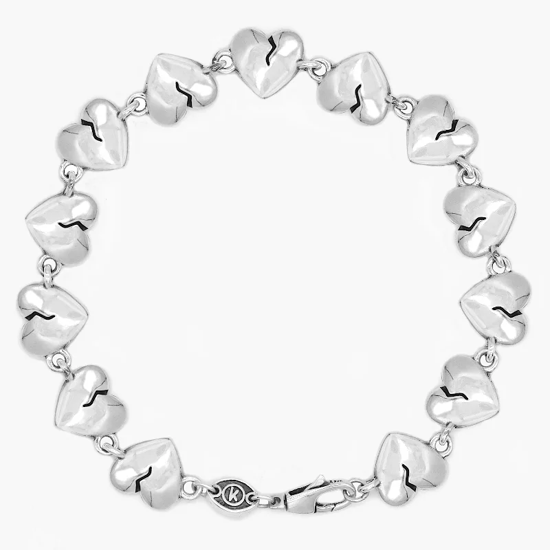 Star-cut opal bracelet-Maxi Heartbreak Sterling Silver Chain Bracelet