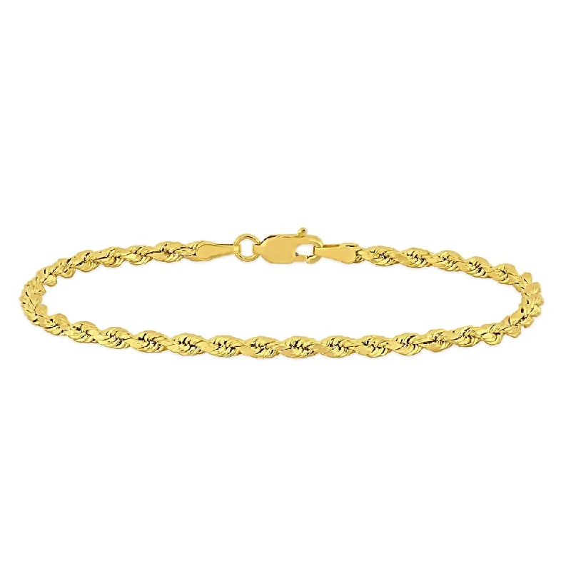 Plaid band bracelet-Miadora 10k Yellow Gold 7.25 Inch Rope Chain Bracelet