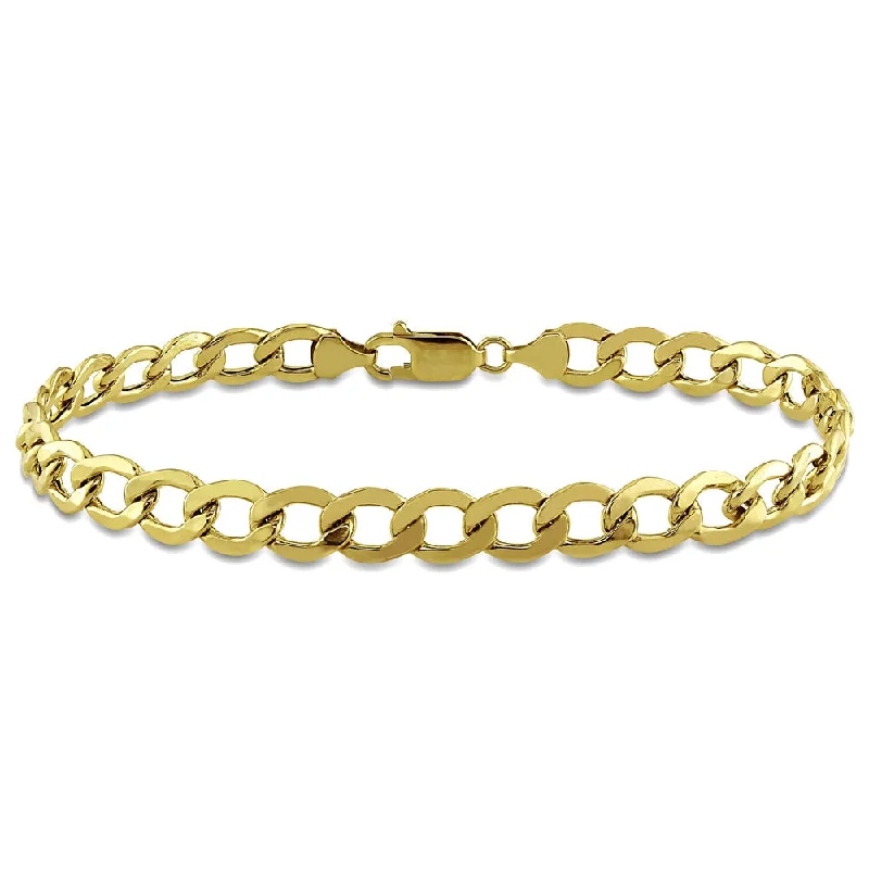 Etruscan gold bracelet-Miadora Men's Curb Chain Bracelet in 10k Yellow Gold