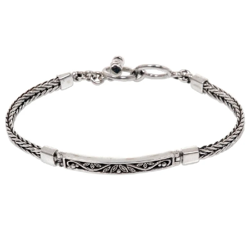 Moor grass bracelet-NOVICA Handmade Sterling Silver Celuk Sprout Bracelet (Bali)