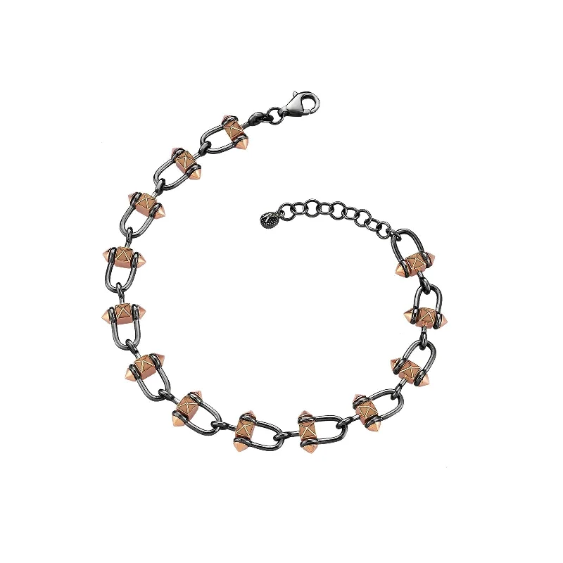 Onyx spike bracelet-Padlock Chain Bracelet