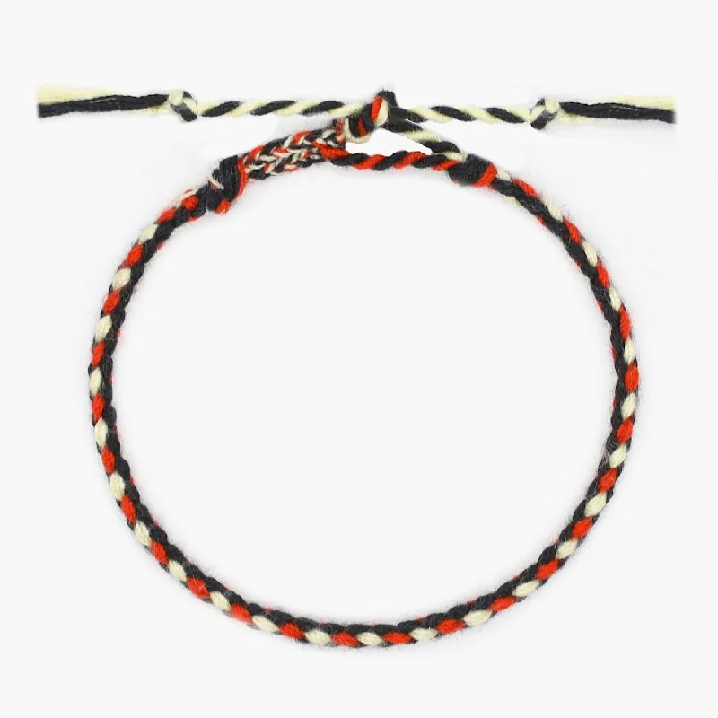 Spiral tendril bracelet-Pranayama Cotton Bracelet (Black/Red/Cream)