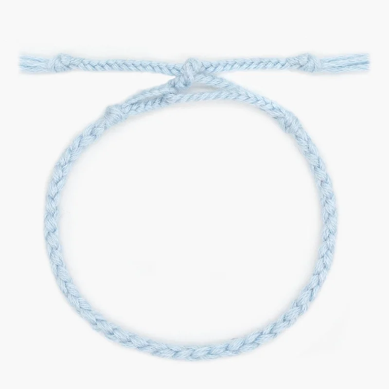 Grooved band bracelet-Pranayama Cotton Bracelet (Light Blue)