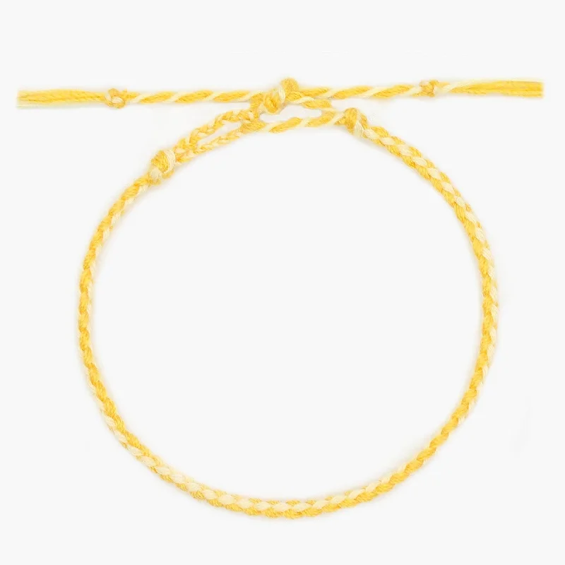 Carved design bracelet-Pranayama Cotton Bracelet (Yellow)