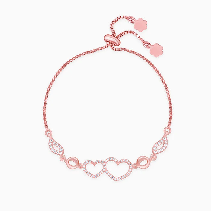 Canvas band bracelet-Rose Gold Bright Heart Bracelet