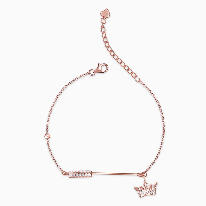 Ash sprig bracelet-Anushka Sharma Rose Gold Crown Bracelet