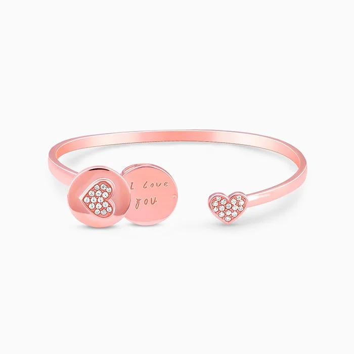 Quartz grit bracelet-Rose Gold I love You Bracelet