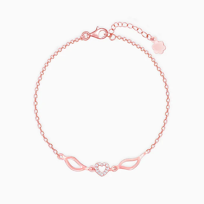 Curled metal bracelet-Rose Gold Love Affection Bracelet