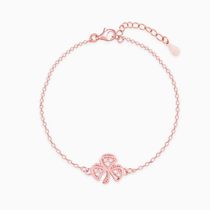 Oak husk bracelet-Rose Gold Shamrock Bracelet