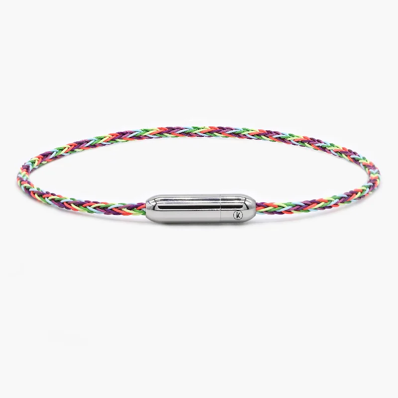 Crescent charm bracelet-Sailing Cable Bracelet With Silver Screwing Mechanism (Multicolours)