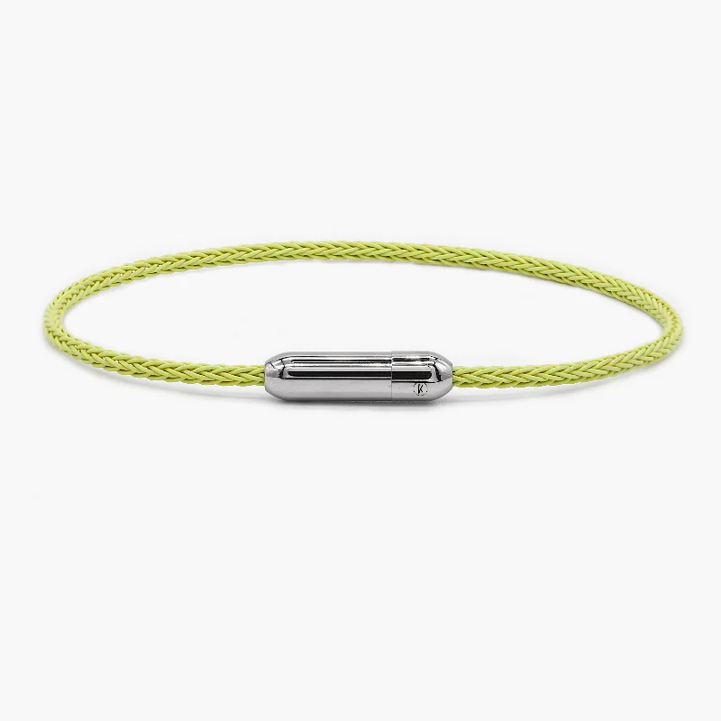 Snap hinge bracelet-Sailing Cable Bracelet With Silver Screwing Mechanism (Tangerine)