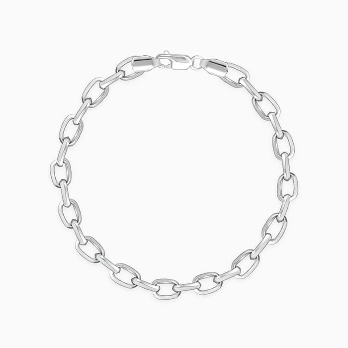 Linked stone bracelet-Silver Delink Bracelet For Him