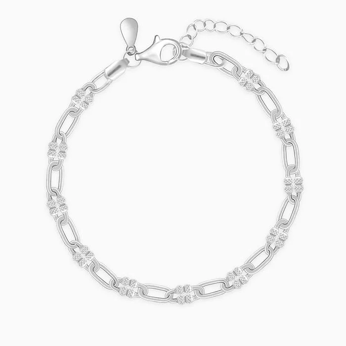 Jet black bracelet-Silver Forever Linked Bracelet