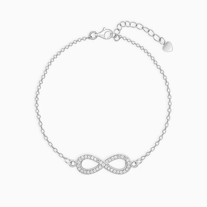 Lemon amber bracelet-Silver Infinity Bracelet