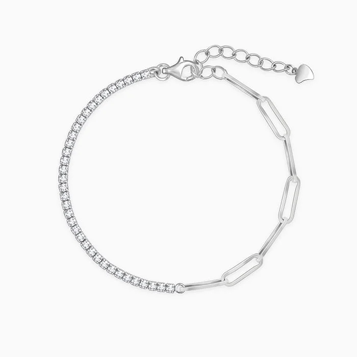 Chipped rim bracelet-Silver Links of Joy Tennis Bracelet