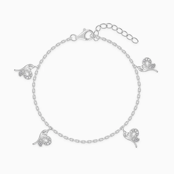 Folded rim bracelet-Silver Love Like A Butterfly Bracelet