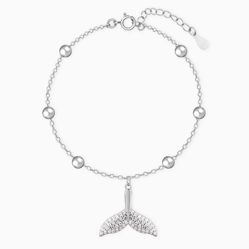 Steel toned bracelet-Silver Mermaid's Tail Bracelet