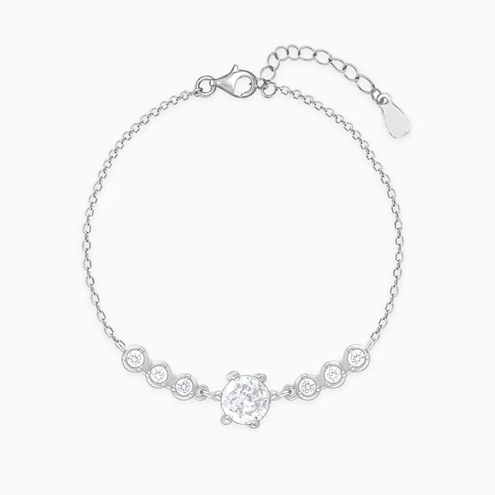 Retro mine bracelet-Silver Solitaire Grace Bracelet