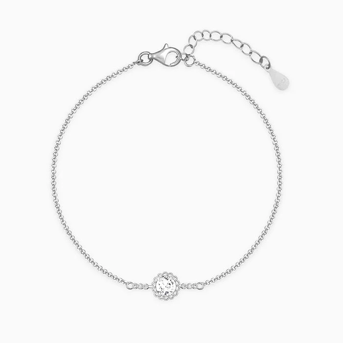 Ripple swirl bracelet-Silver Solitaire Sunshine Bracelet