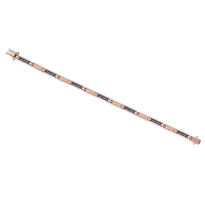 Moor grass bracelet-Skinny Beads Duo Tone Pavé Bracelet