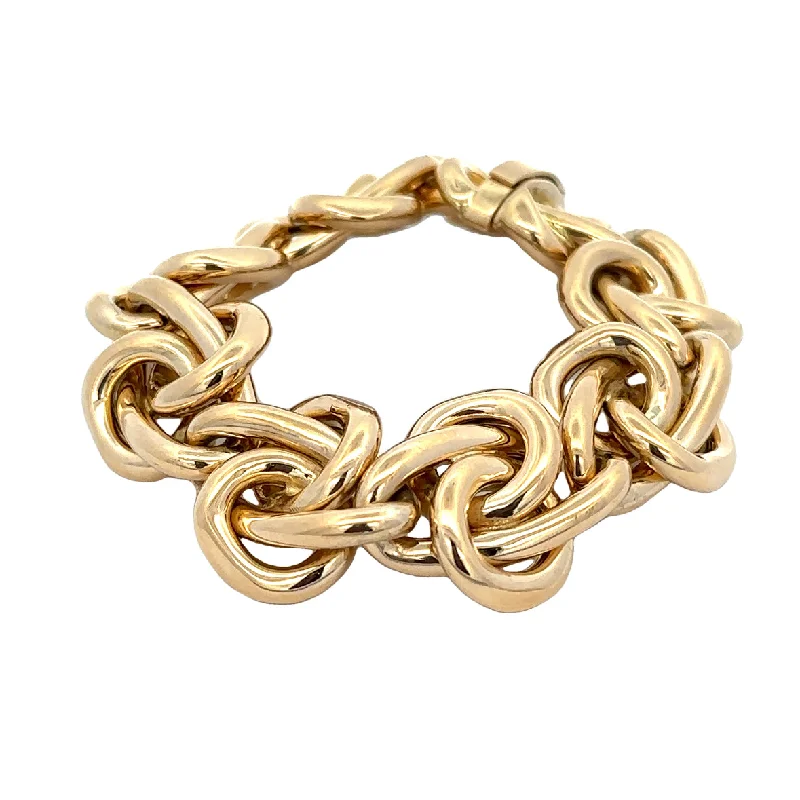 Chiseled cut bracelet-Statement Knot Bracelet in 18k Yellow Gold